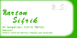 marton sifrik business card