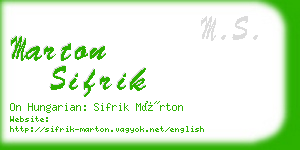 marton sifrik business card